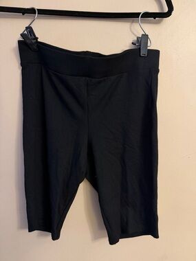 Black  Ribbed Bike Shorts